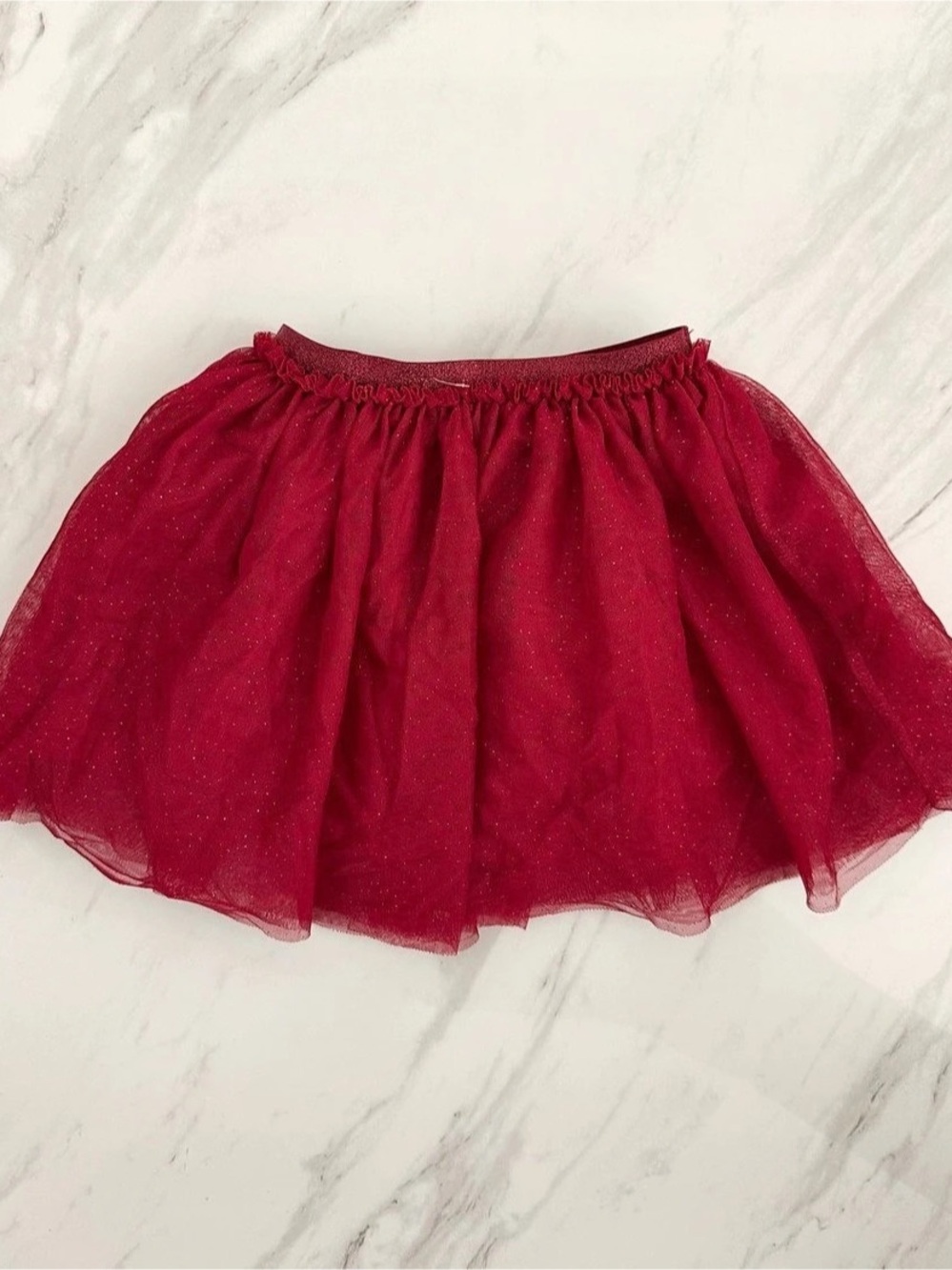 H&M Glittery Tulle Skirt Girls 5T/6 Red